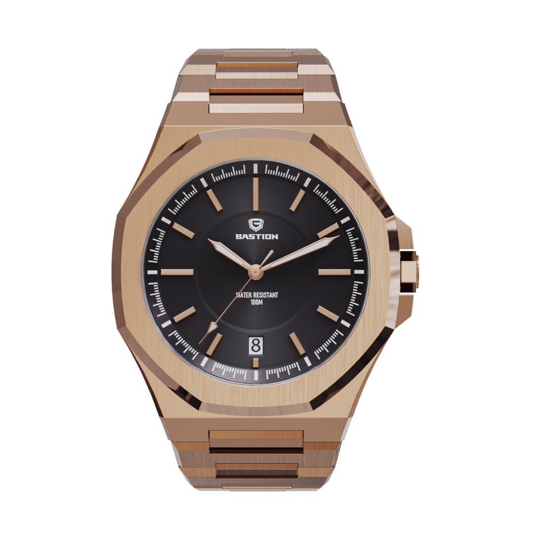 NOMAD Stainless Steel Automatic 42mm Watch with a sleek design, featuring a stainless steel case, sapphire crystal, and a steel bracelet, waterproof up to 100m.