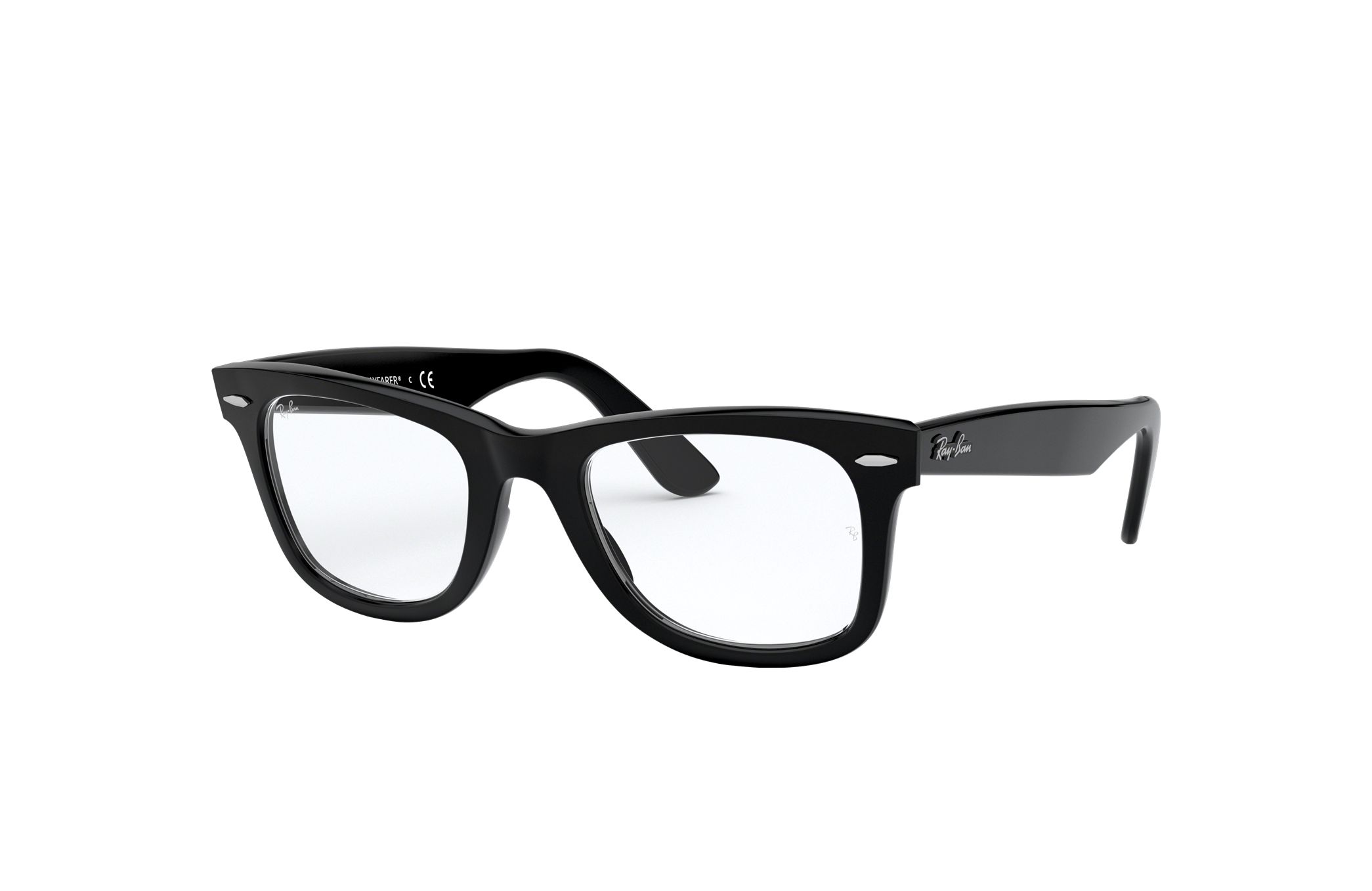 Ray-Ban RB5121F-2000 Gloss Black Square Optical Eyeglasses with 50mm lens, featuring a stylish acetate frame and classic design.