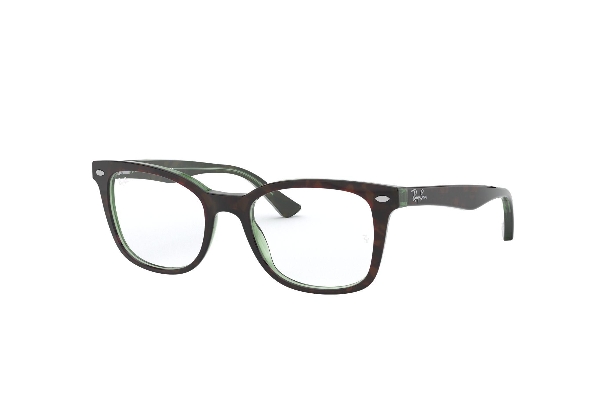 Ray-Ban RB5285-2383 Gloss Tortoise Butterfly Acetate Optical Eyeglasses with 53mm lenses, featuring a stylish butterfly frame and glossy finish.