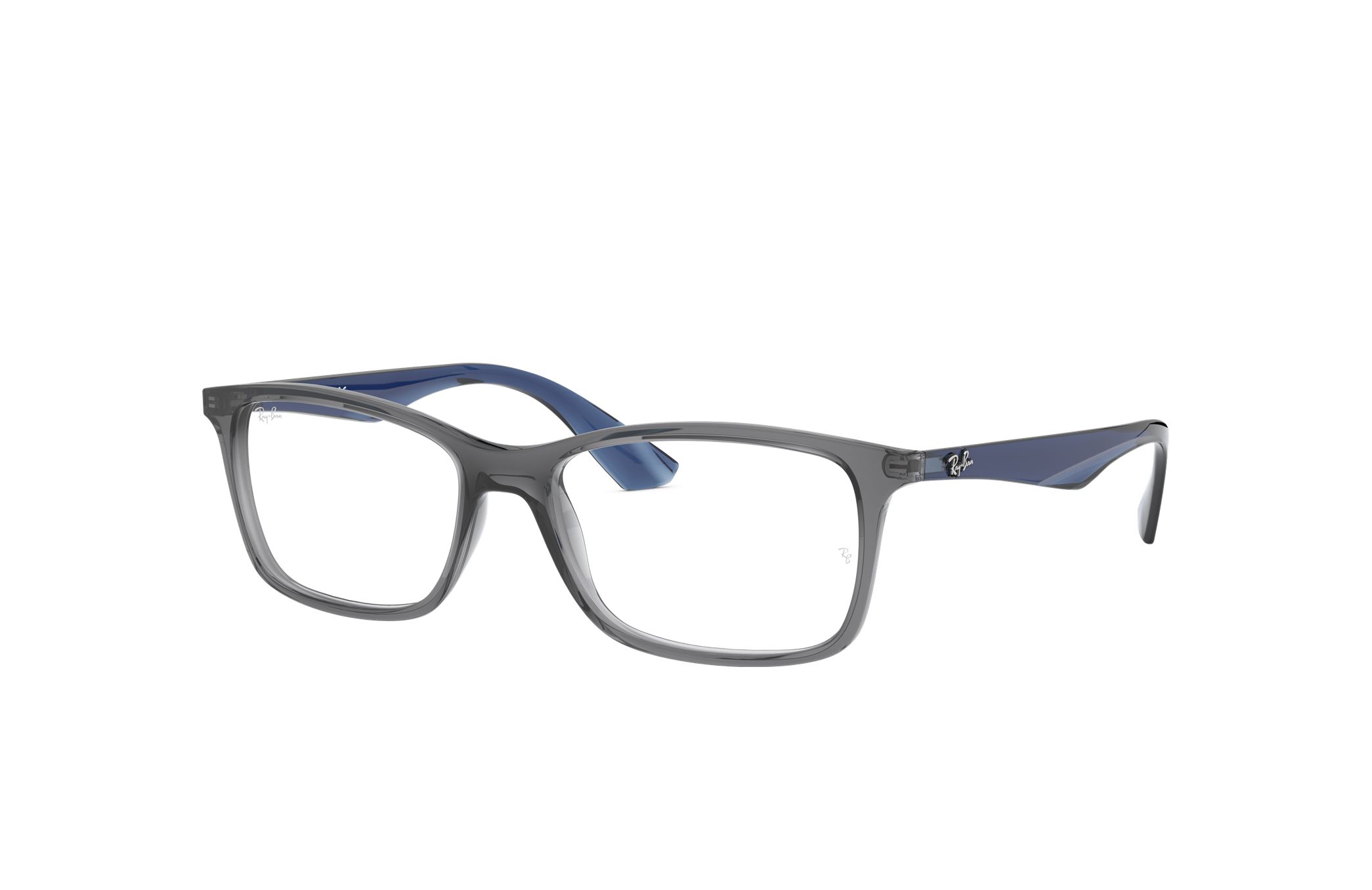 Ray-Ban RB7047-5769 Unisex Gloss Grey Square Optical Eyeglasses with 56mm lens, showcasing a stylish injected frame.