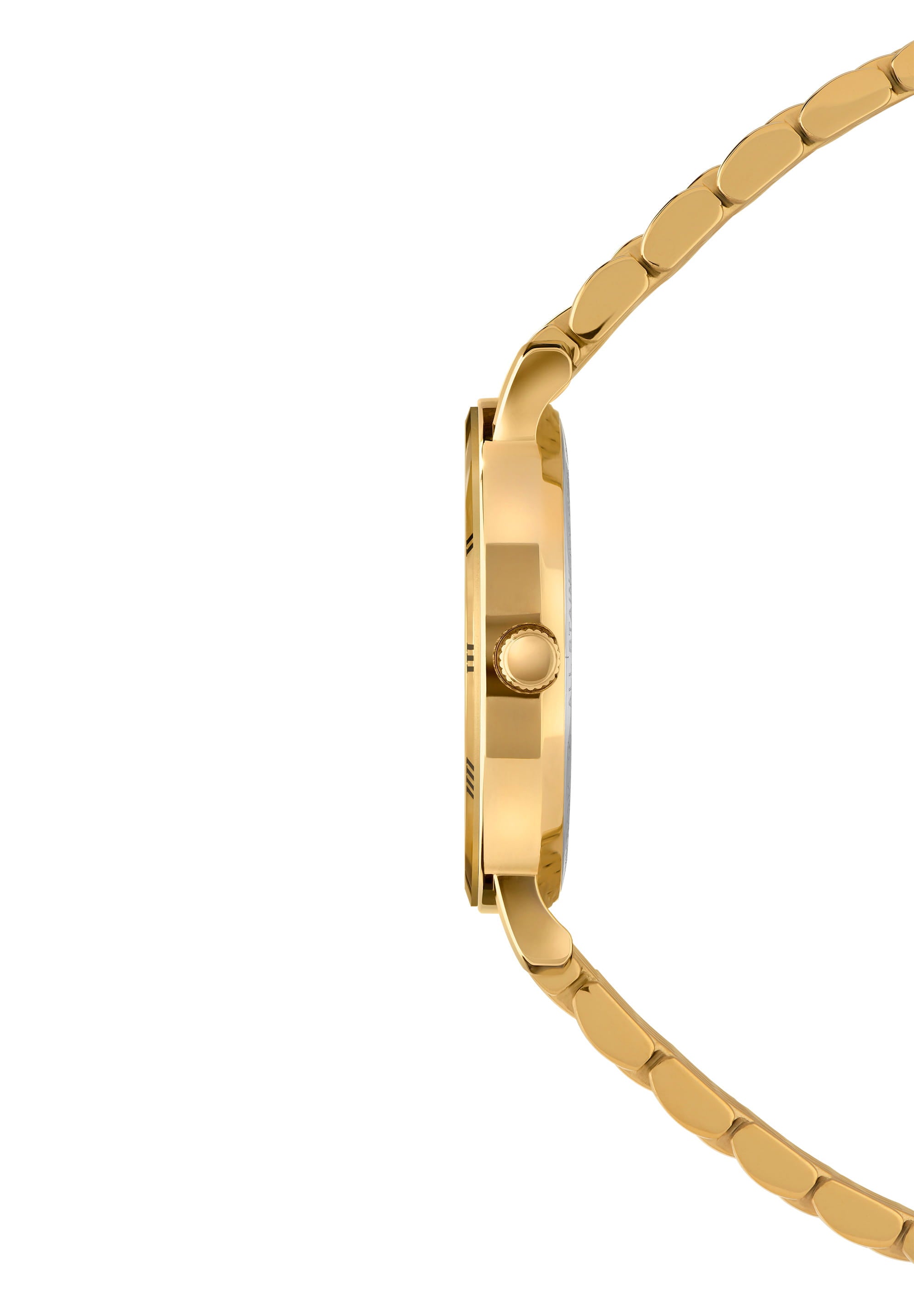Roma Swiss Ladies Watch J2.287.M featuring a gold-plated bracelet and sunray dial, showcasing Roman numerals and a luxurious design.