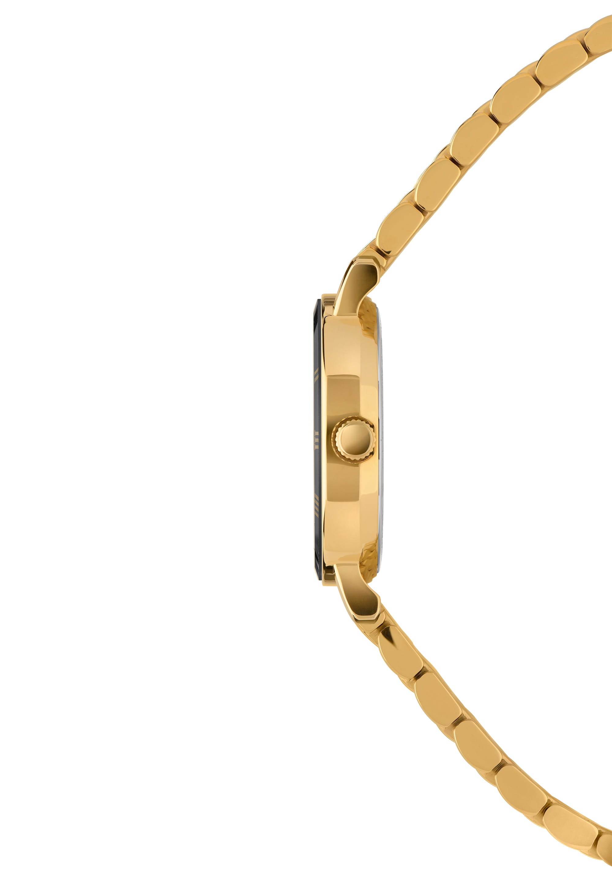 Roma Swiss Ladies Watch J2.288.S featuring a black gold design, 26mm case, and stainless steel mesh band.