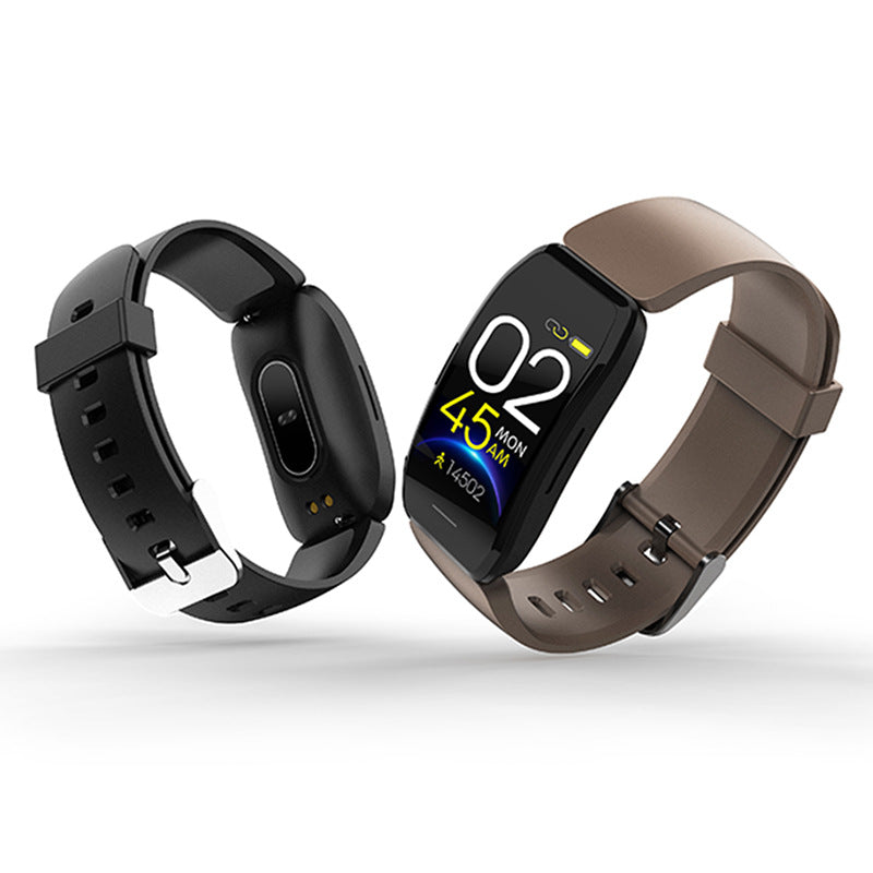 A stylish 1.14 Inch Heart Rate Monitoring Bluetooth Smart Watch in brown color, featuring a vibrant display and a comfortable TPU wristband.