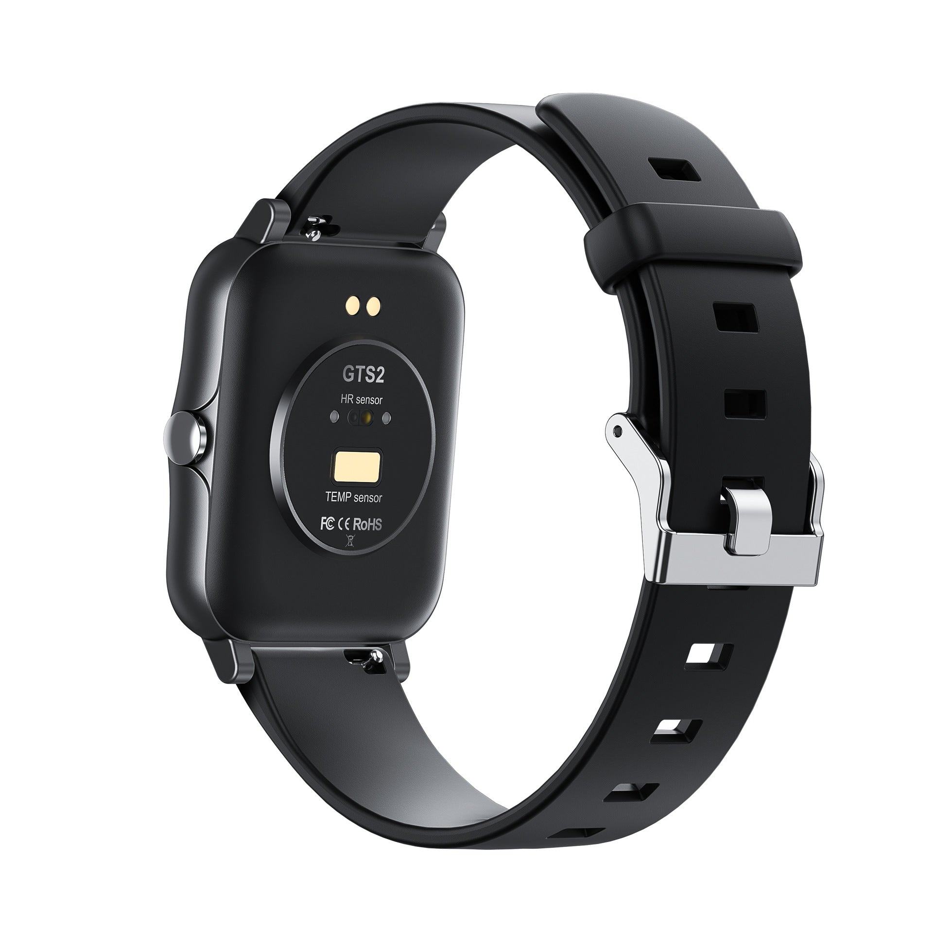 Smart Watch featuring waterproof design, temperature measurement, and heart rate tracking with a sleek 1.3-inch touch screen.