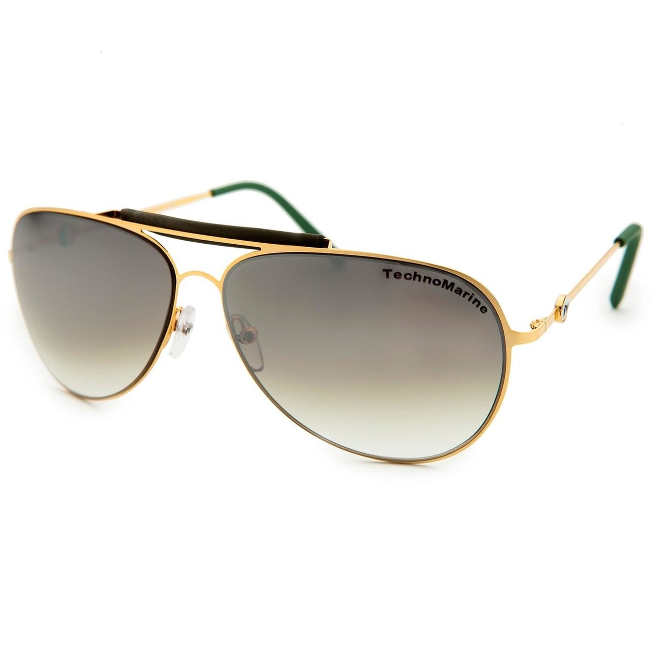Technomarine Aviator Cruise Steel TMEW002-05 sunglasses featuring a gold metal frame and grey gradient lenses.