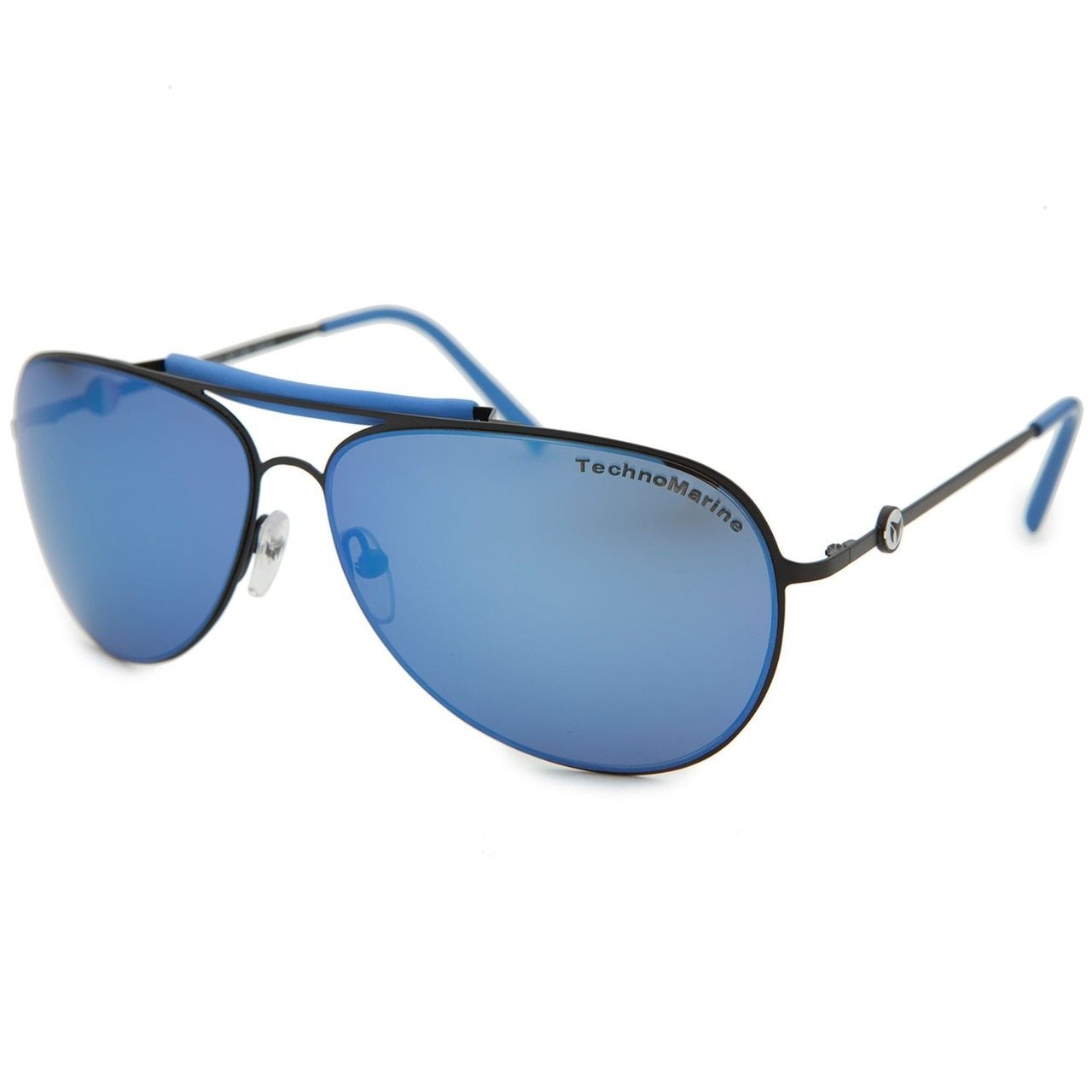 Technomarine Aviator Cruise Steel TMEW002-07 sunglasses featuring gradient blue lenses and a sleek black metal frame.