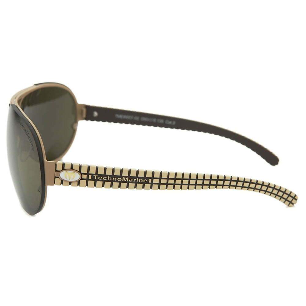 Technomarine Cruise Speedway Aviator TMEW007-02 sunglasses featuring a beige and green design with mirrored lenses.