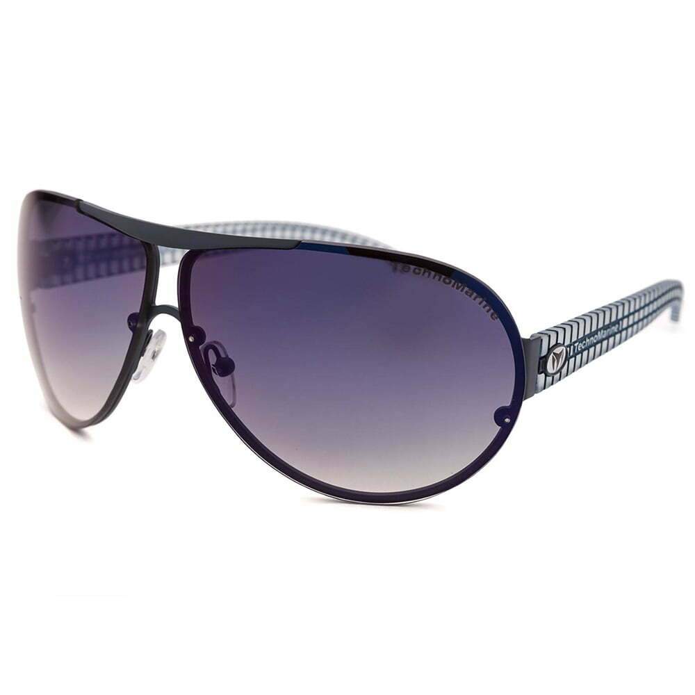 Technomarine Cruise Speedway Aviator TMEW007-07 Pilot Sunglasses in blue and grey, featuring mirrored lenses and a sleek metal frame.