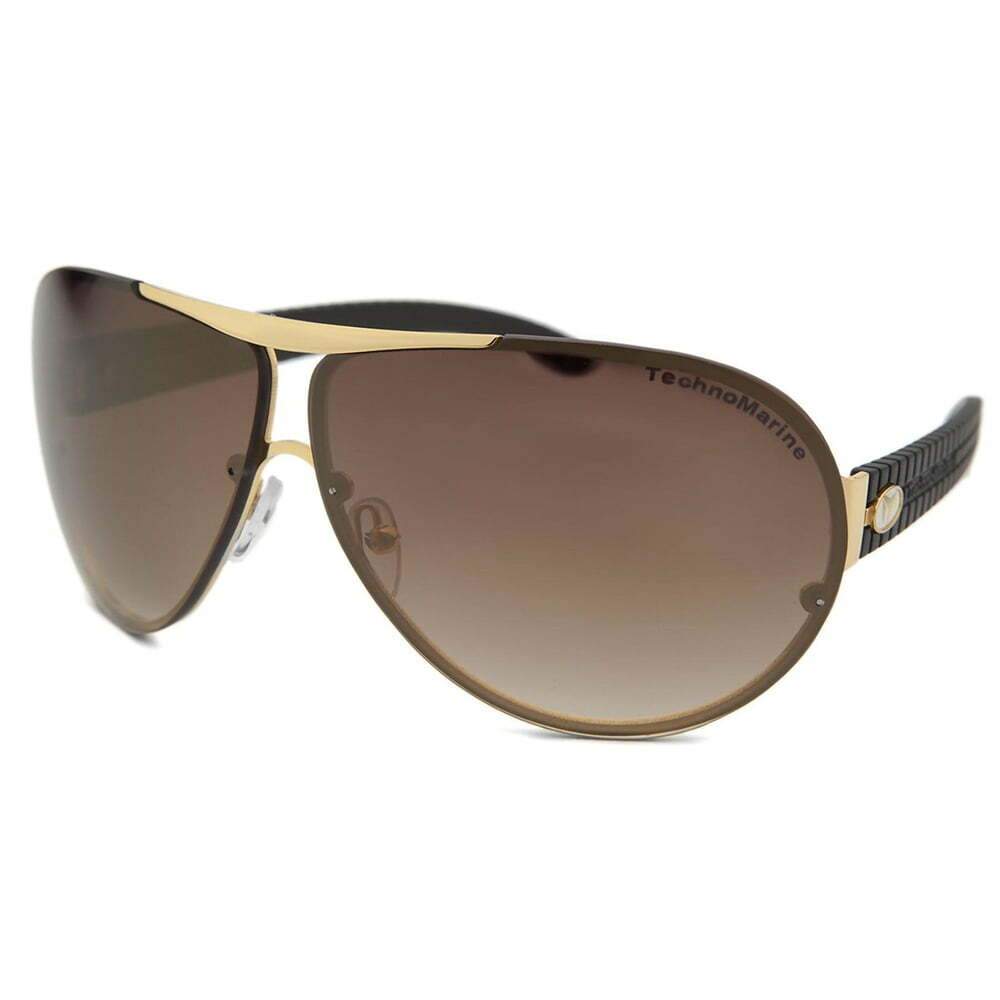Technomarine Cruise Speedway Aviator TMEW007-13 Pilot Sunglasses in brown and gold, featuring mirrored lenses and a sleek metal frame.