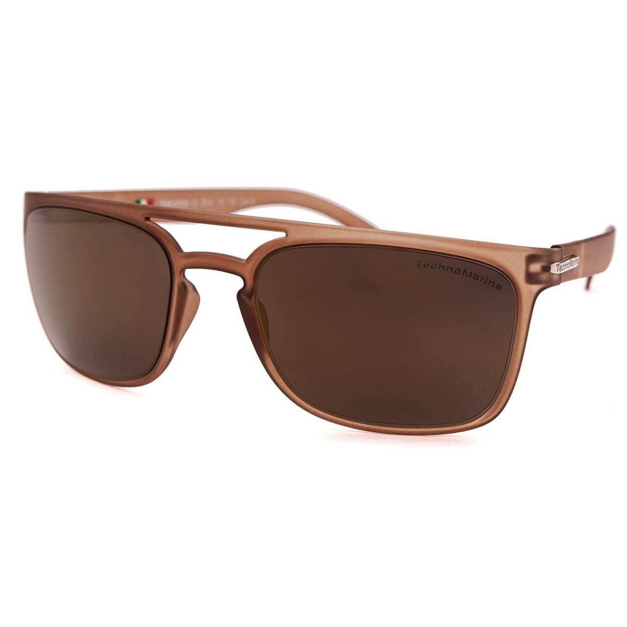 Technomarine Manta Ray TMEW006-13 sunglasses with rectangular taupe frame and brown mirrored lenses, stylish and protective.