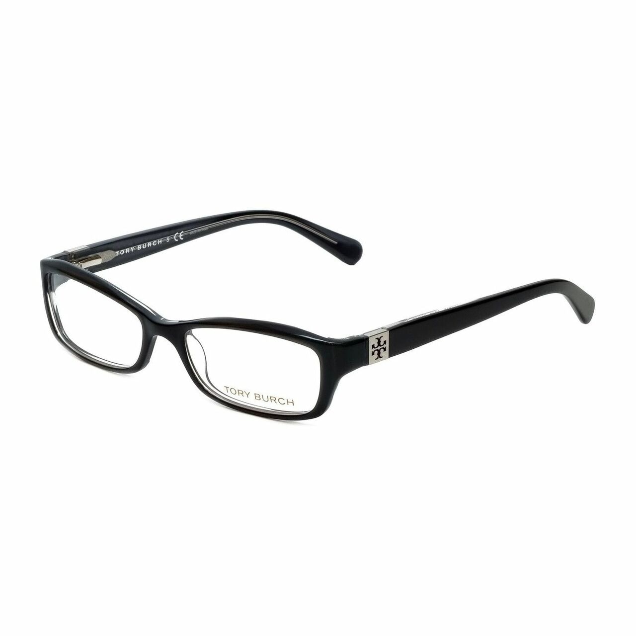 Tory Burch TY2010-1034 Black Rectangular Women's Plastic Eyeglasses showcasing a stylish black frame and rectangular shape.