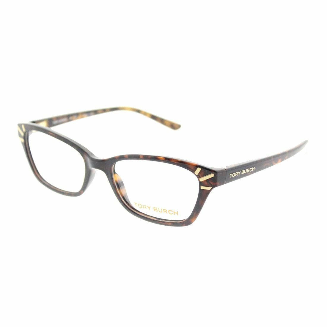 Tory Burch TY4002-1378 Dark Tortoise Rectangular Women's Plastic Eyeglasses showcasing a stylish dark tortoise frame.