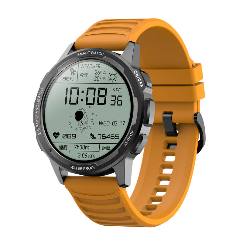 Touch Screen Heart Rate Sleep Monitor Pedometer Watch with aluminum alloy body and silicone strap, showcasing its sleek design and touch screen interface.