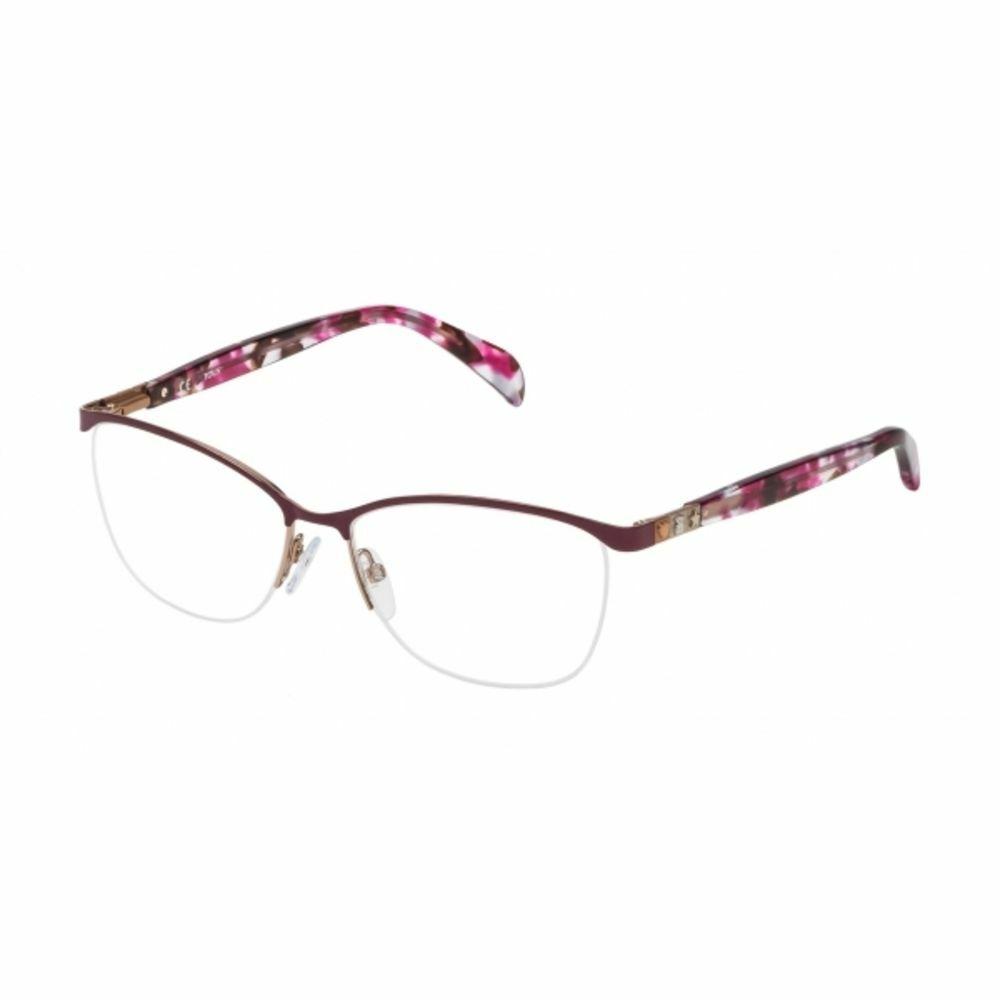 Tous VTO340N-0E59 Pink Pastel Square Women's Eyeglasses featuring a stylish half-rim design and comfortable fit.