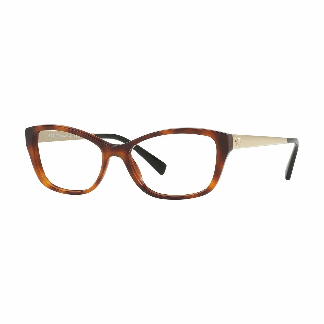 Versace VE3236-5217 Havana Cat-Eye Women's Plastic Eyeglasses showcasing elegant design and stylish frame.