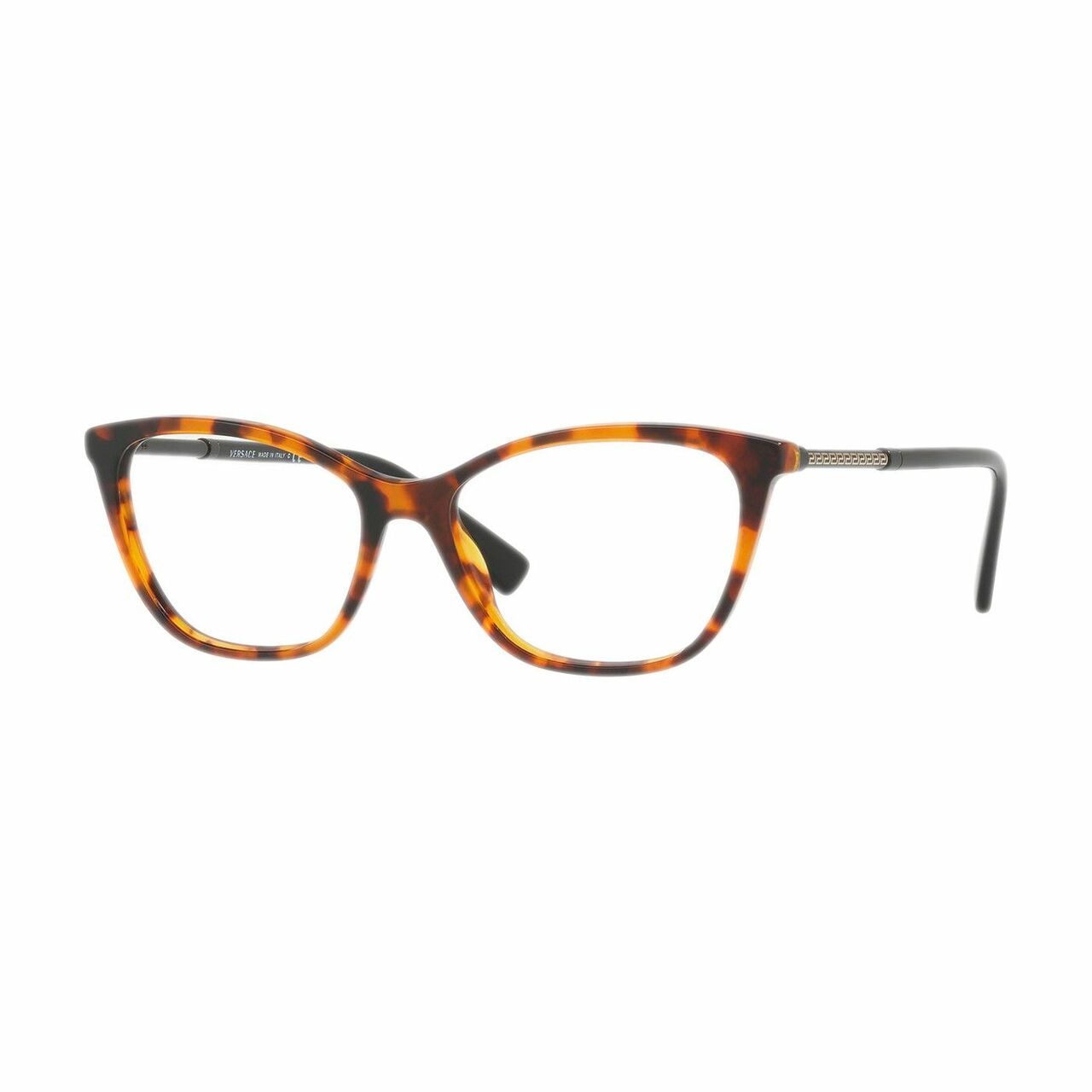 Versace VE3248A-5074 Havana Cat-Eye Women's Plastic Eyeglasses showcasing elegant design and stylish frame.