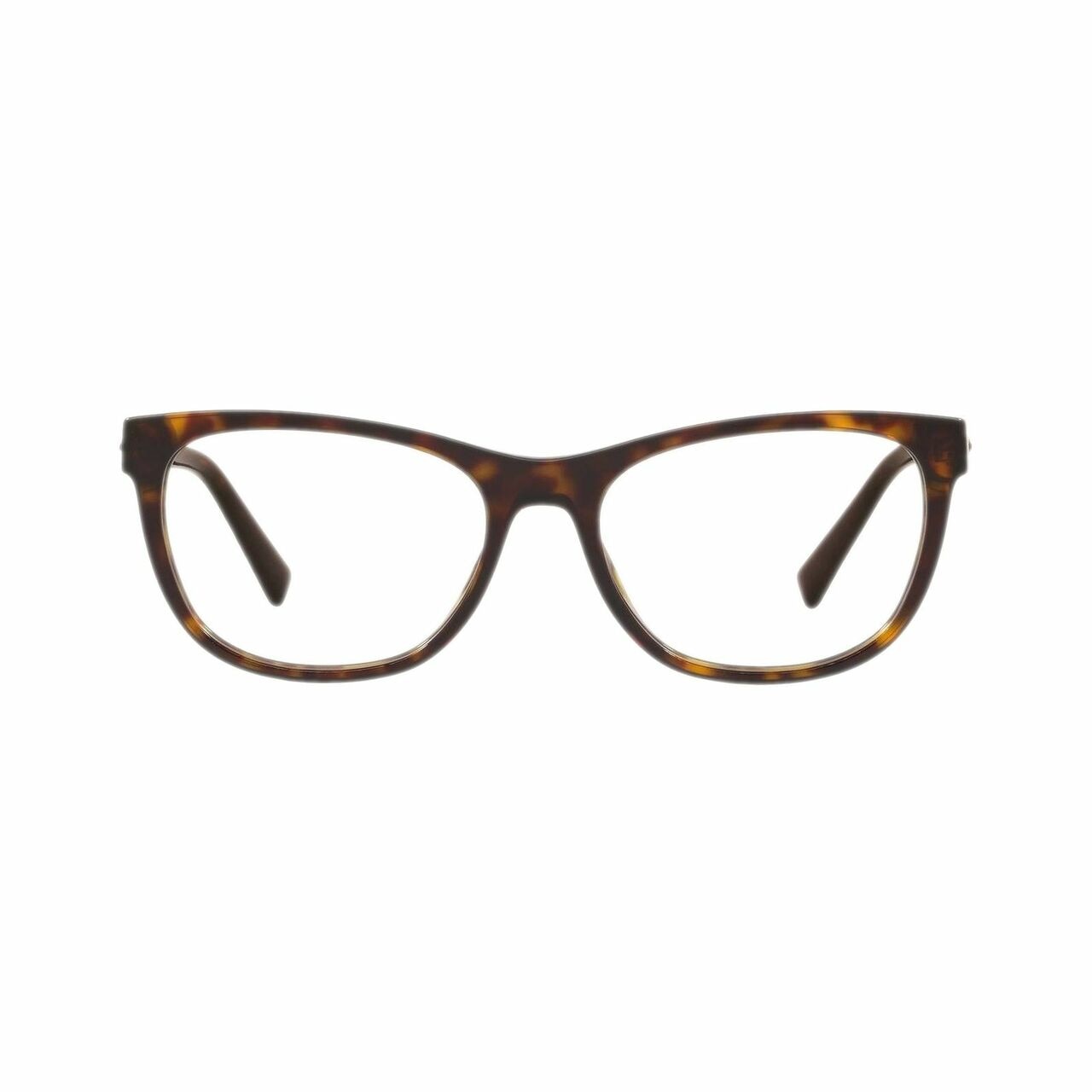 Versace VE3263B-108 Dark Havana Square Women's Plastic Eyeglasses with stylish full-rim design.