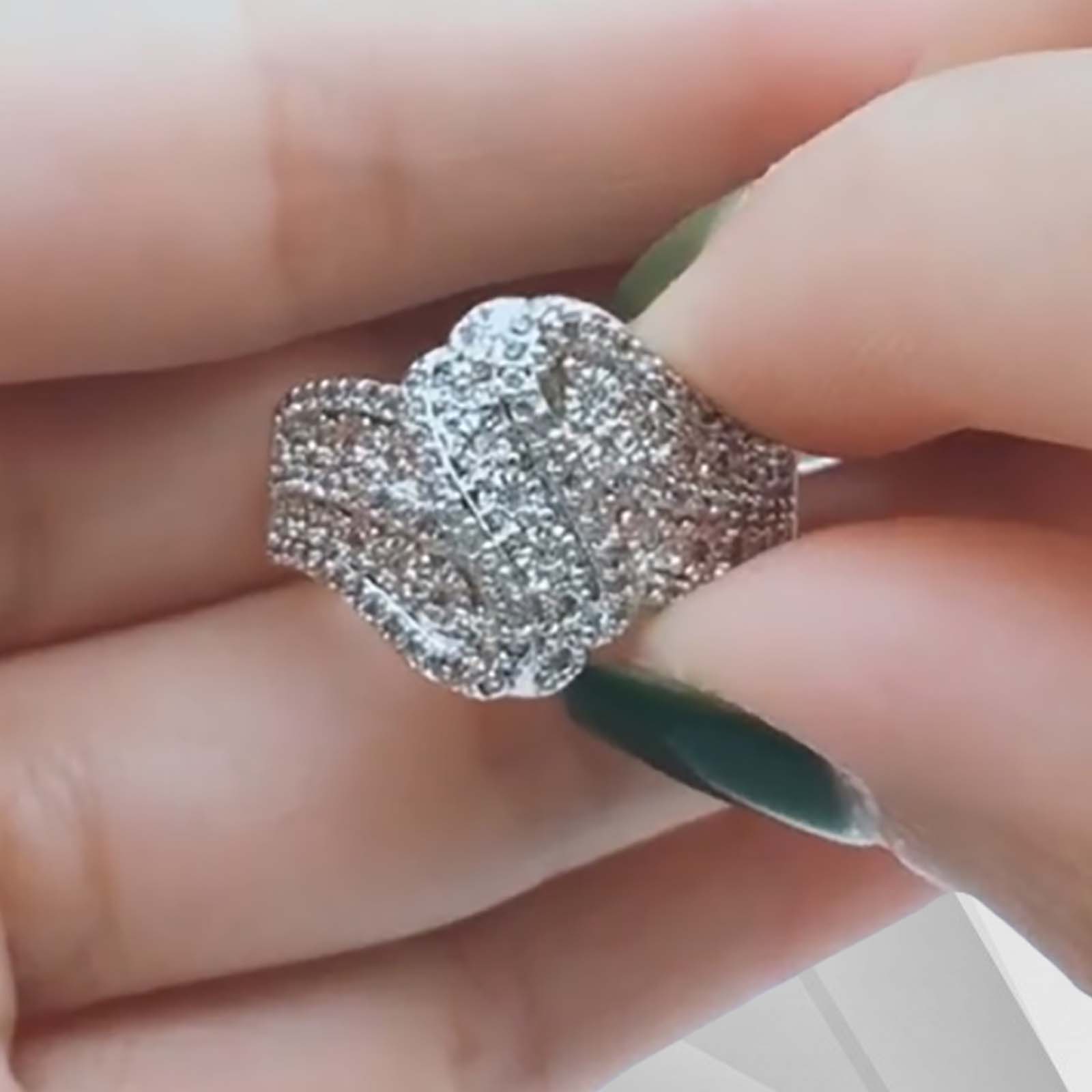 0.35Ct sparkling CZ diamonds bridal engagement band ring in 18K white gold, featuring micro pave settings and 115 round-cut stones.