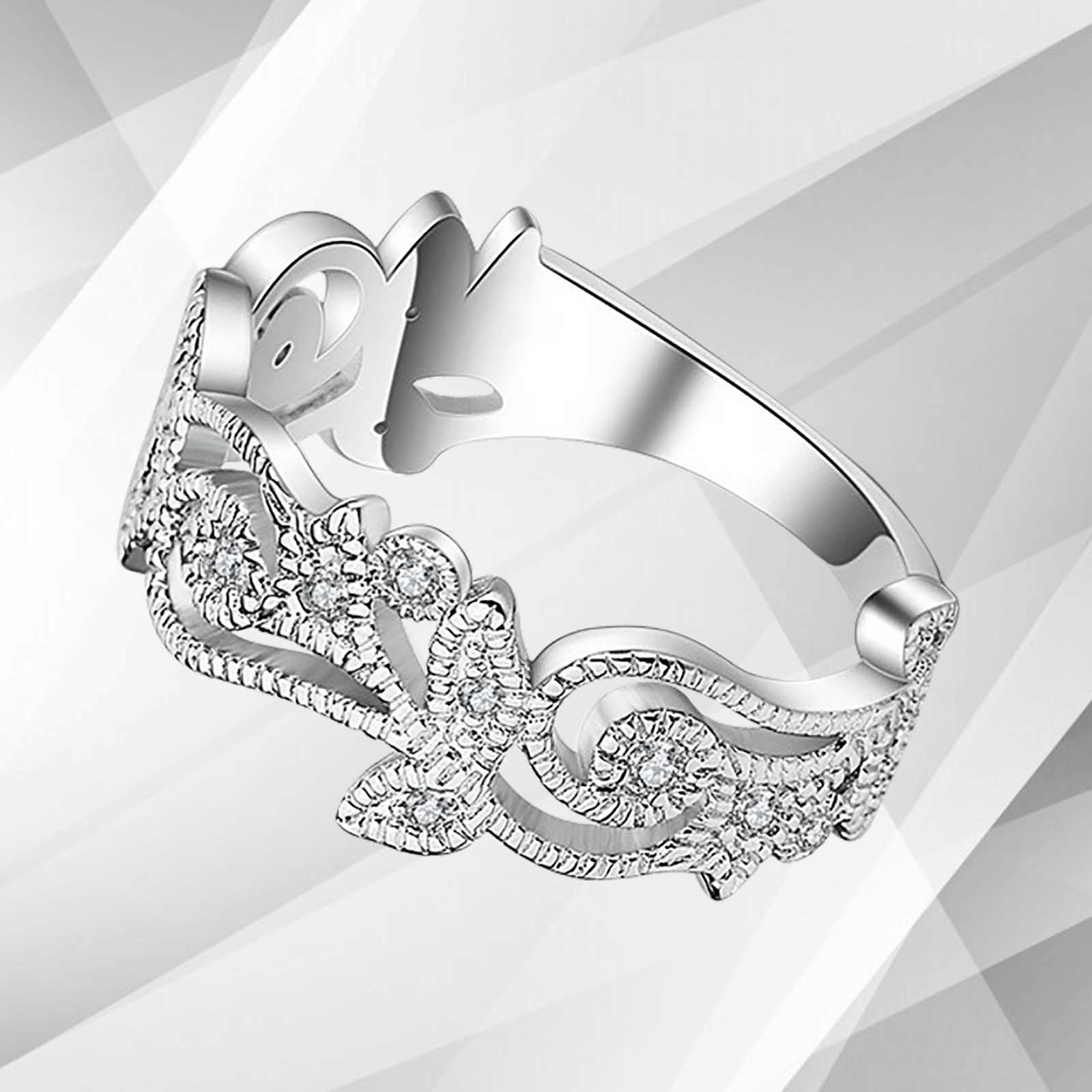 0.35Ct 19 Diamonds Designer Sparkling Bridal Engagement Ring in 18K white gold, featuring micro pave and channel settings.