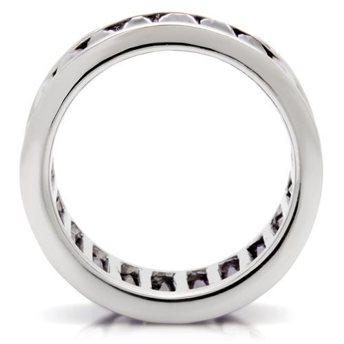0W128 Rhodium Brass Ring featuring AAA Grade CZ in Amethyst, showcasing its elegant design and vibrant color.