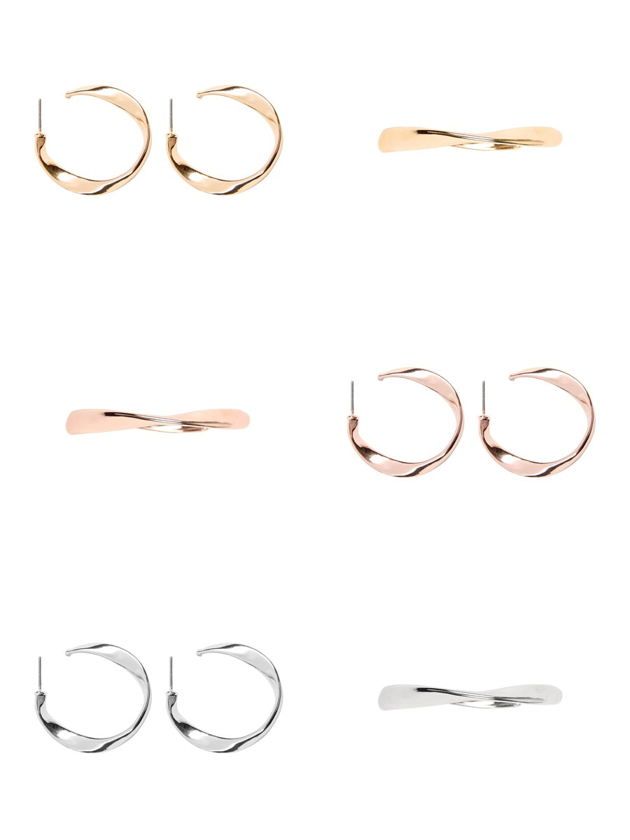 1 inch diameter twist post hoop earrings by DOBBI in various colors, showcasing their stylish design and versatility.