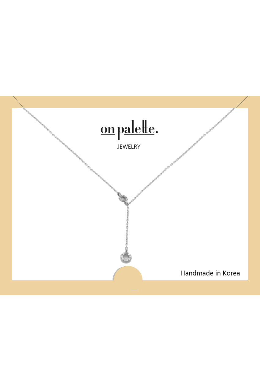 14K Gold Dipped Stone Drop Pendant Necklace featuring a colorful stone, elegantly designed for versatile wear.