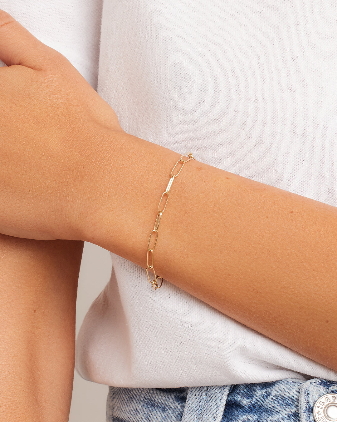 A stunning 14k gold bracelet with a bold design, perfect for adventurous fashion lovers.