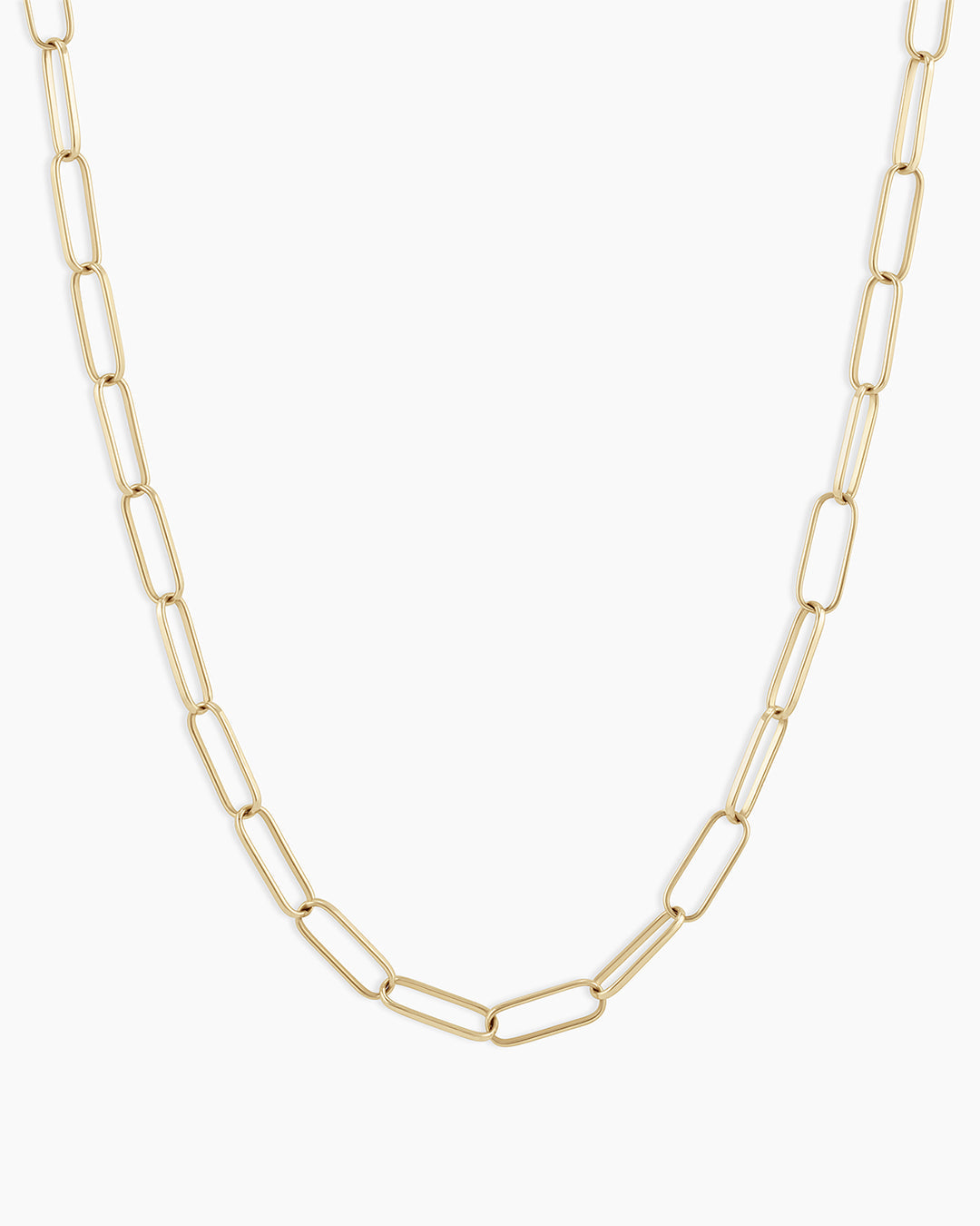 A stunning 14k Gold Parker Necklace featuring a unique design and luxurious finish, perfect for bold fashion statements.
