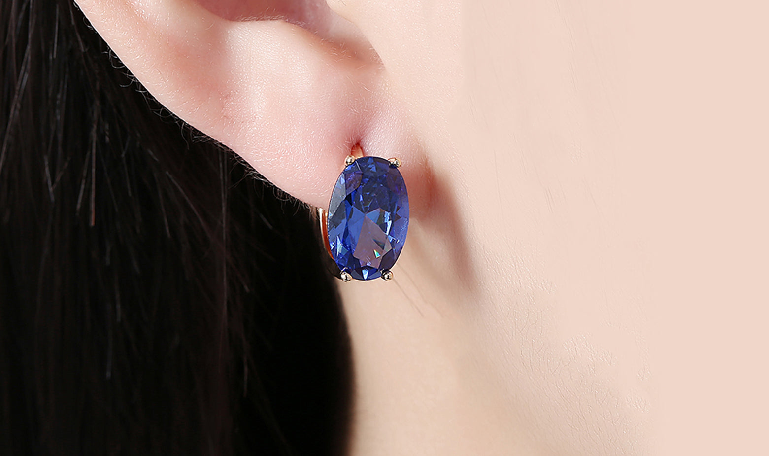 Elegant 14K Gold Plating Large Diamond Cut Clip On Earrings in purple and blue options, showcasing their luxurious design and craftsmanship.