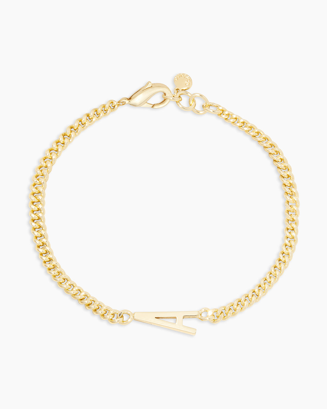 14K Wilder Alphabet Bracelet featuring customizable alphabet charms in a delicate gold chain.