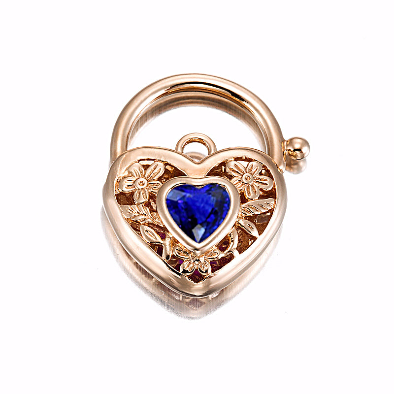 18ct Heavy Rose Gold Plated Dark Blue Filigree Heart Locket, showcasing intricate filigree design and luxurious rose gold finish.