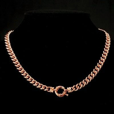 18ct Heavy Rose Gold Plated Euro Chain Necklace with Bolt Clasp, showcasing its elegant design and quality craftsmanship.
