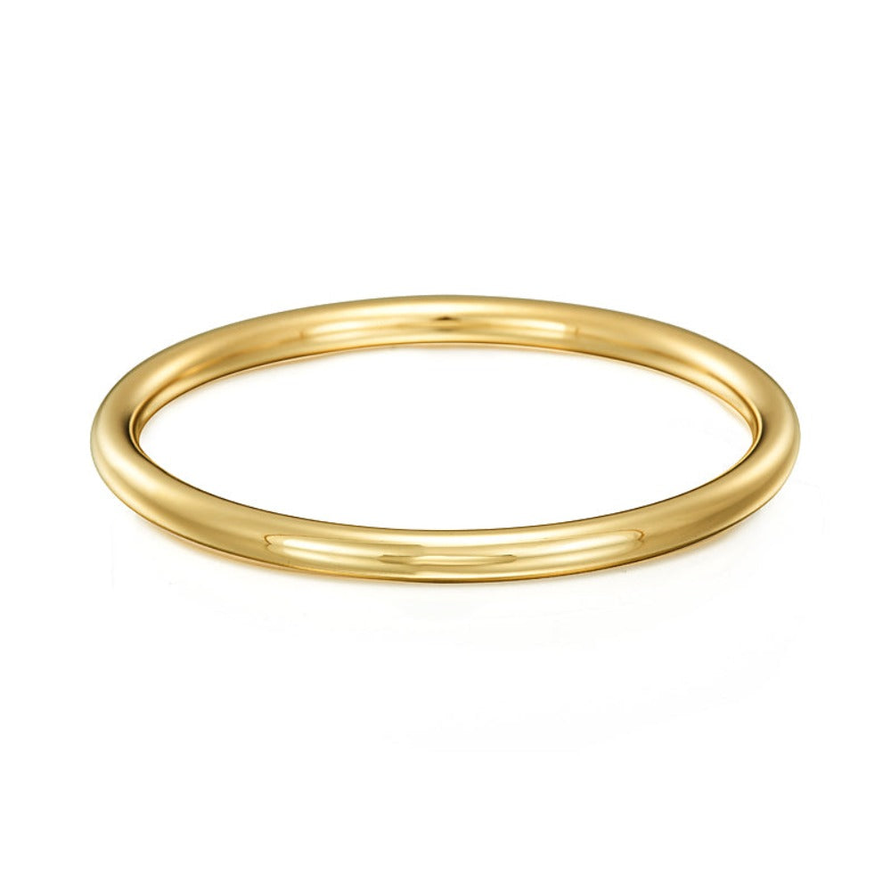 A luxurious 18ct heavy yellow gold plated classic golf bangle, showcasing its solid design and elegant finish, available in multiple sizes.