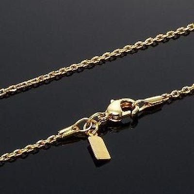 18ct Yellow Gold Plated Anchor Chain Necklace, showcasing its elegant design and quality craftsmanship, made in the USA.