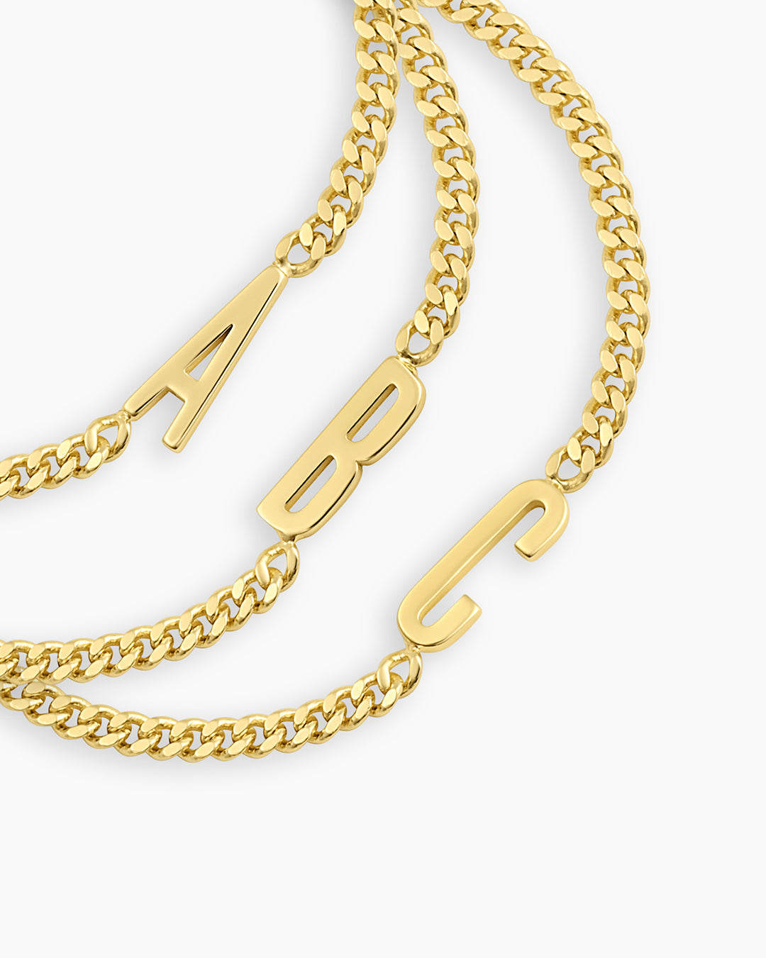 18K Wilder Alphabet Bracelet featuring a personalized charm in elegant gold design.