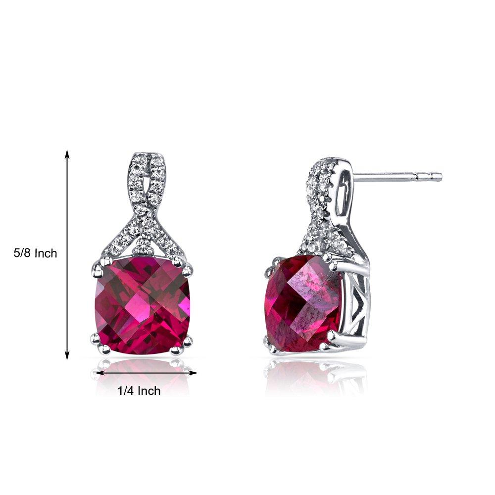 Elegant 2.00 CT Pink Topaz Cushion Round Stud Earrings set in 18K white gold plating, showcasing their vibrant pink color and cushion cut design.