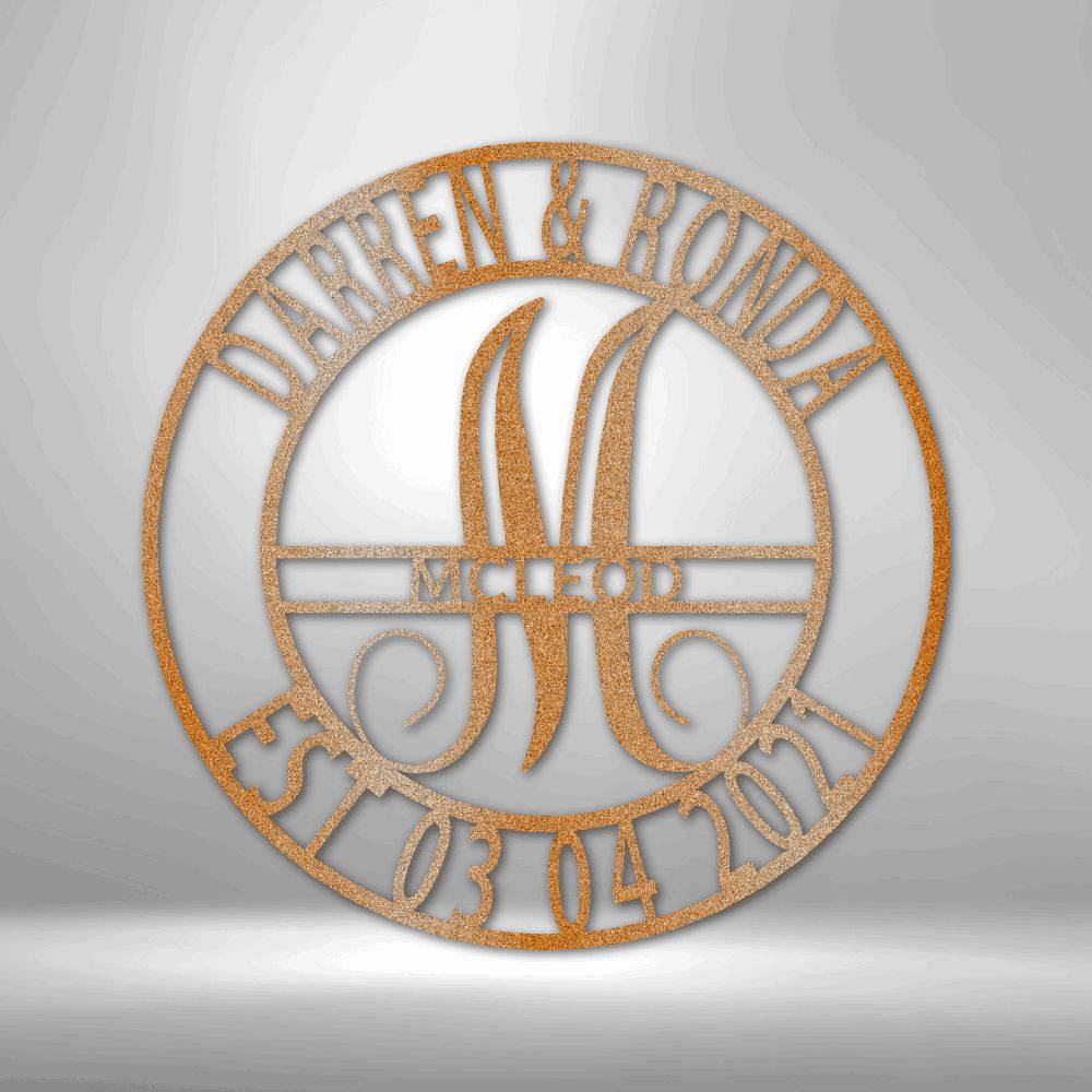 2022 Elaborate Name Steel Sign, custom-made metal wall art, laser cut from mild steel with a powder-coated finish, suitable for indoor and outdoor use.