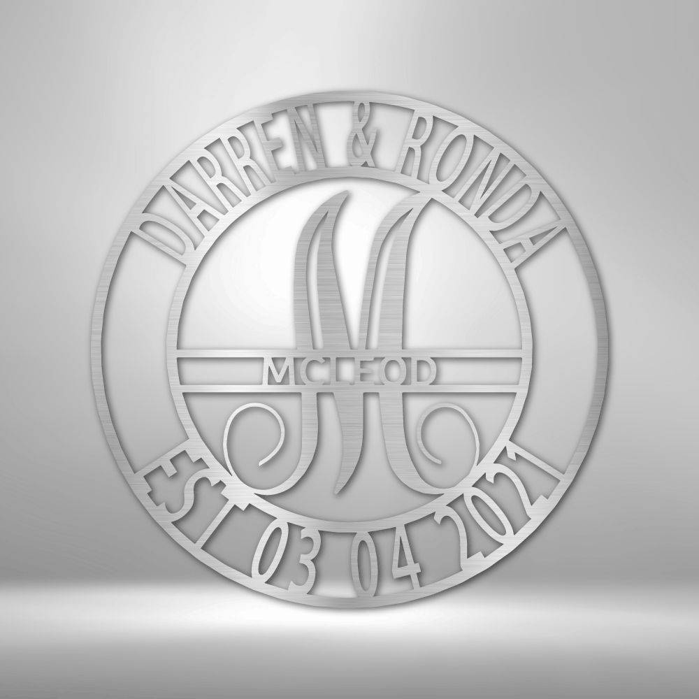 2022 Elaborate Name Steel Sign, custom-made metal wall art, laser cut from mild steel with a powder-coated finish, suitable for indoor and outdoor use.