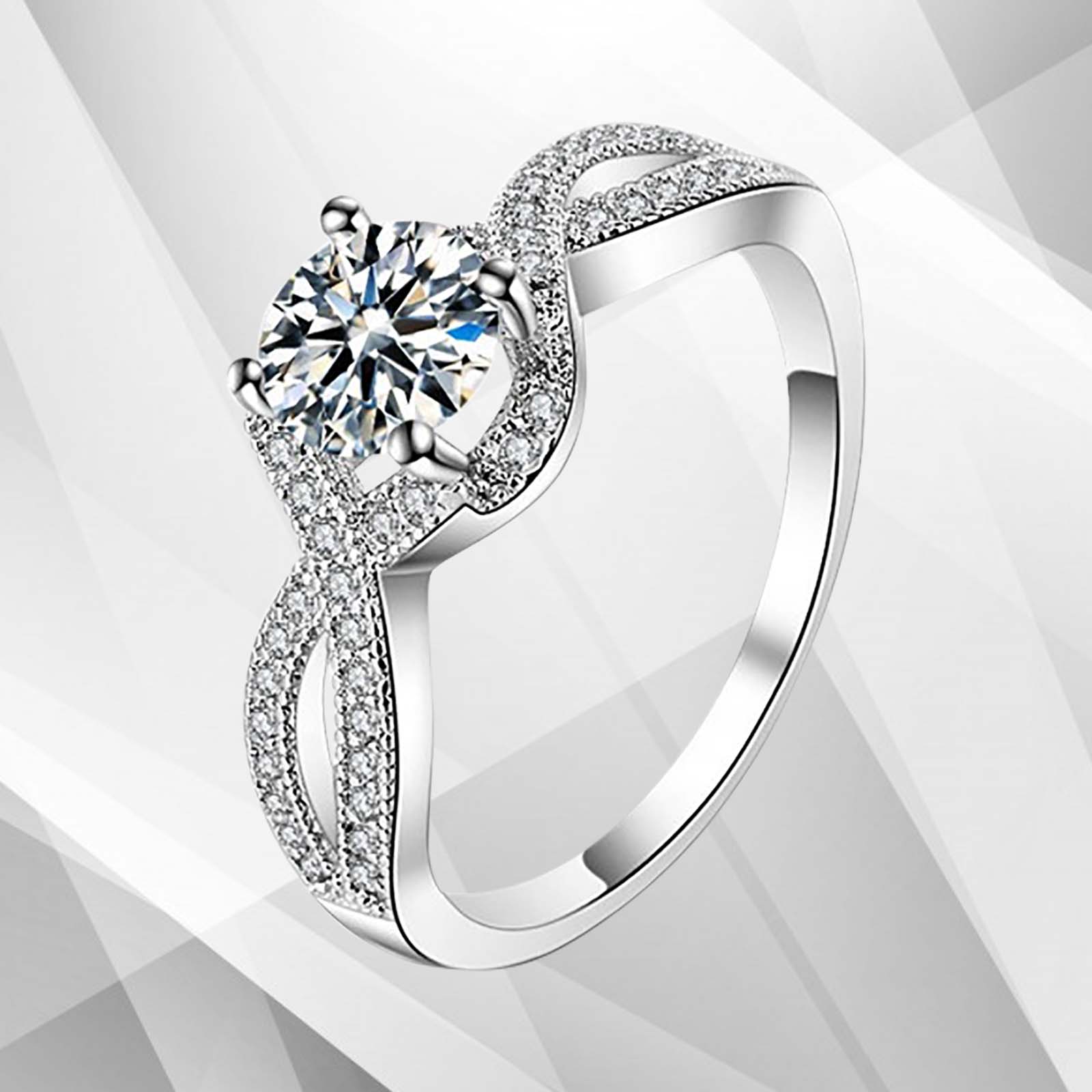2.0Ct Round-Cut CZ Diamond Solitaire Bridal Engagement Ring in 18Ct White Gold, showcasing its elegant design and sparkling diamond.
