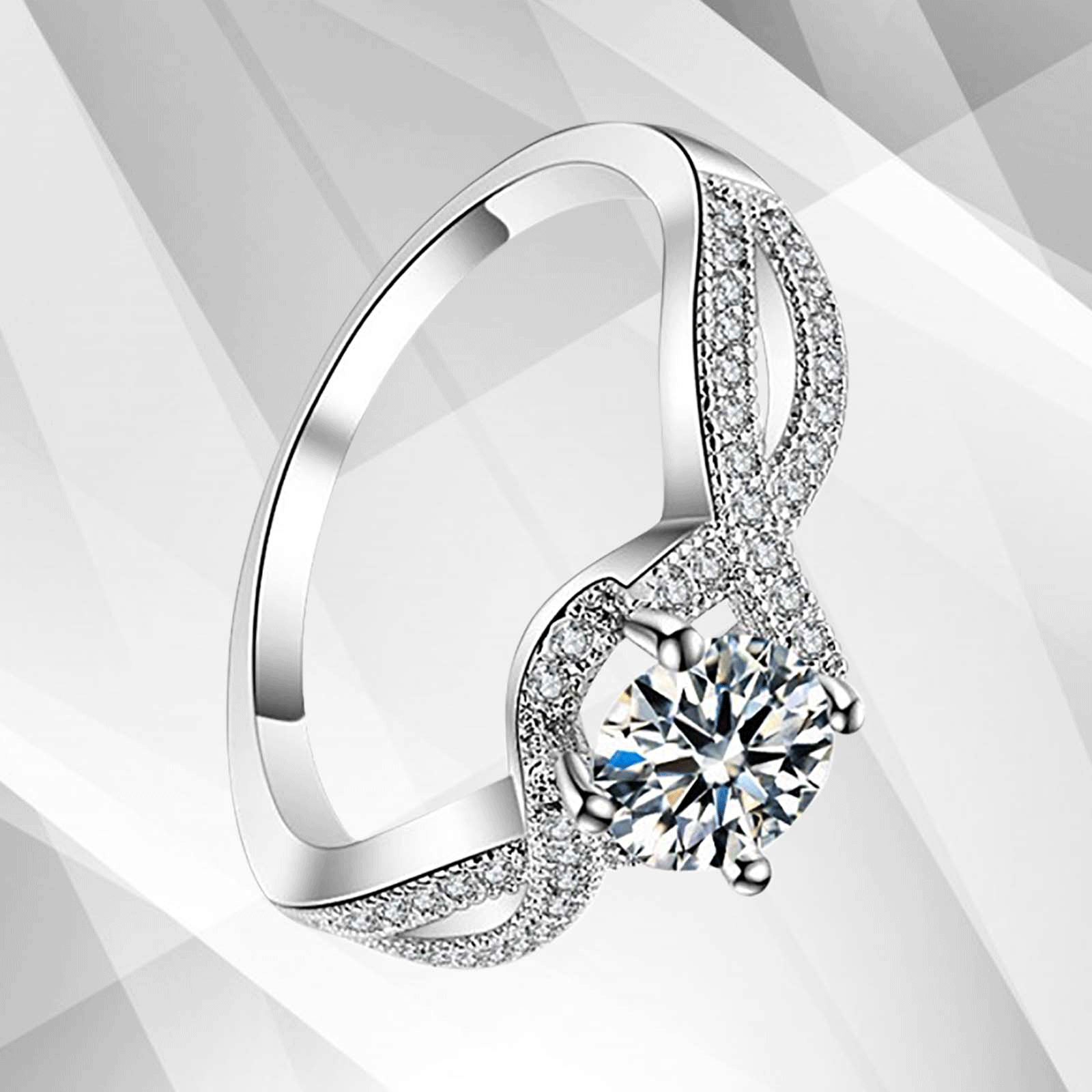 2.0Ct Round-Cut CZ Diamond Solitaire Bridal Engagement Ring in 18Ct White Gold, showcasing its elegant design and sparkling diamond.