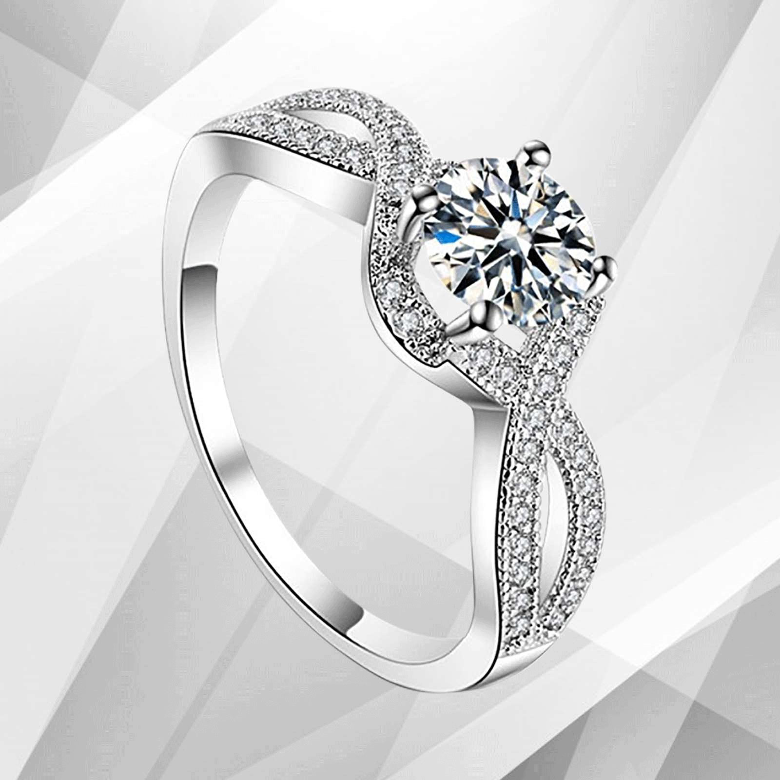 2.0Ct Round-Cut CZ Diamond Solitaire Bridal Engagement Ring in 18Ct White Gold, showcasing its elegant design and sparkling diamond.