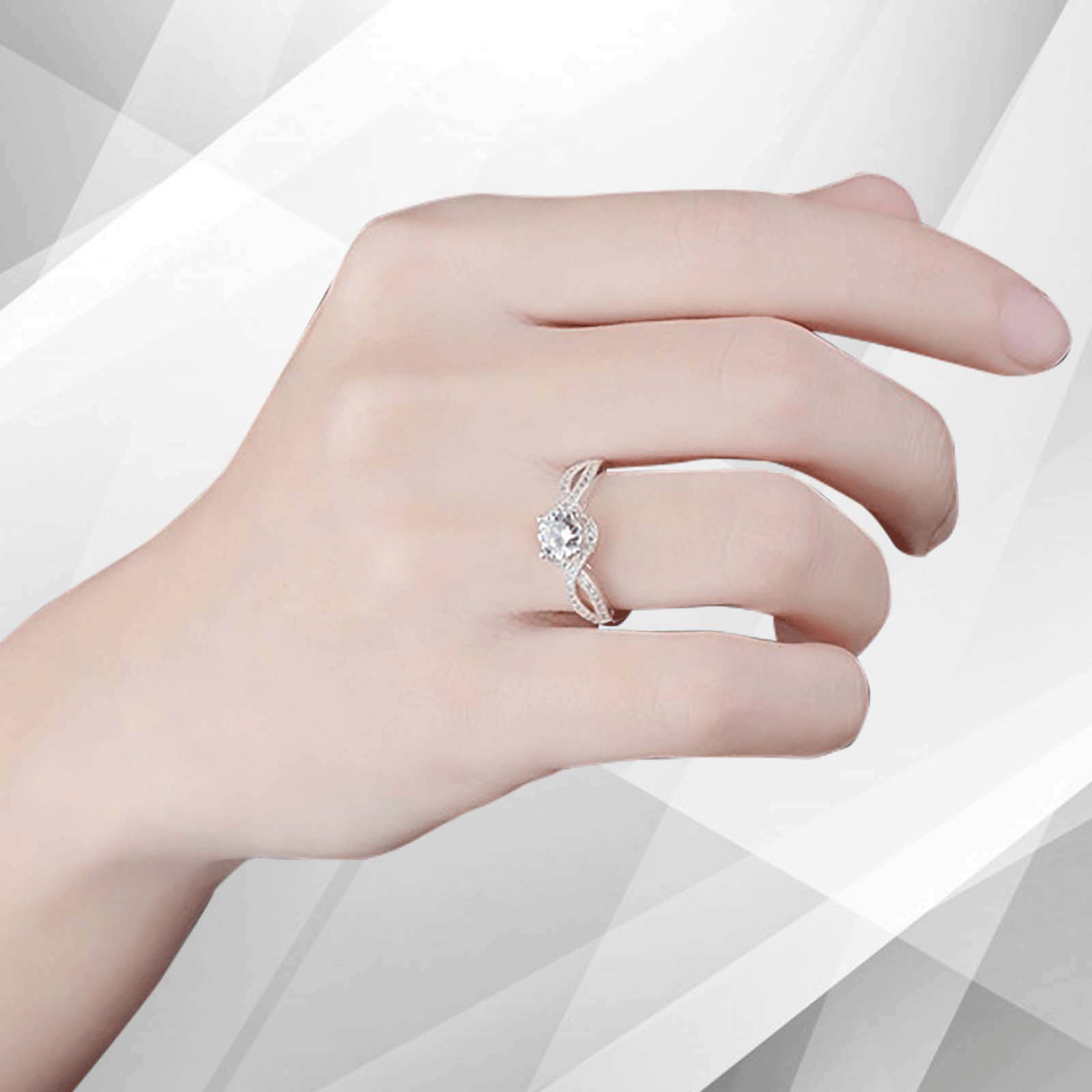 2.0Ct Round-Cut CZ Diamond Solitaire Bridal Engagement Ring in 18Ct White Gold, showcasing its elegant design and sparkling diamond.