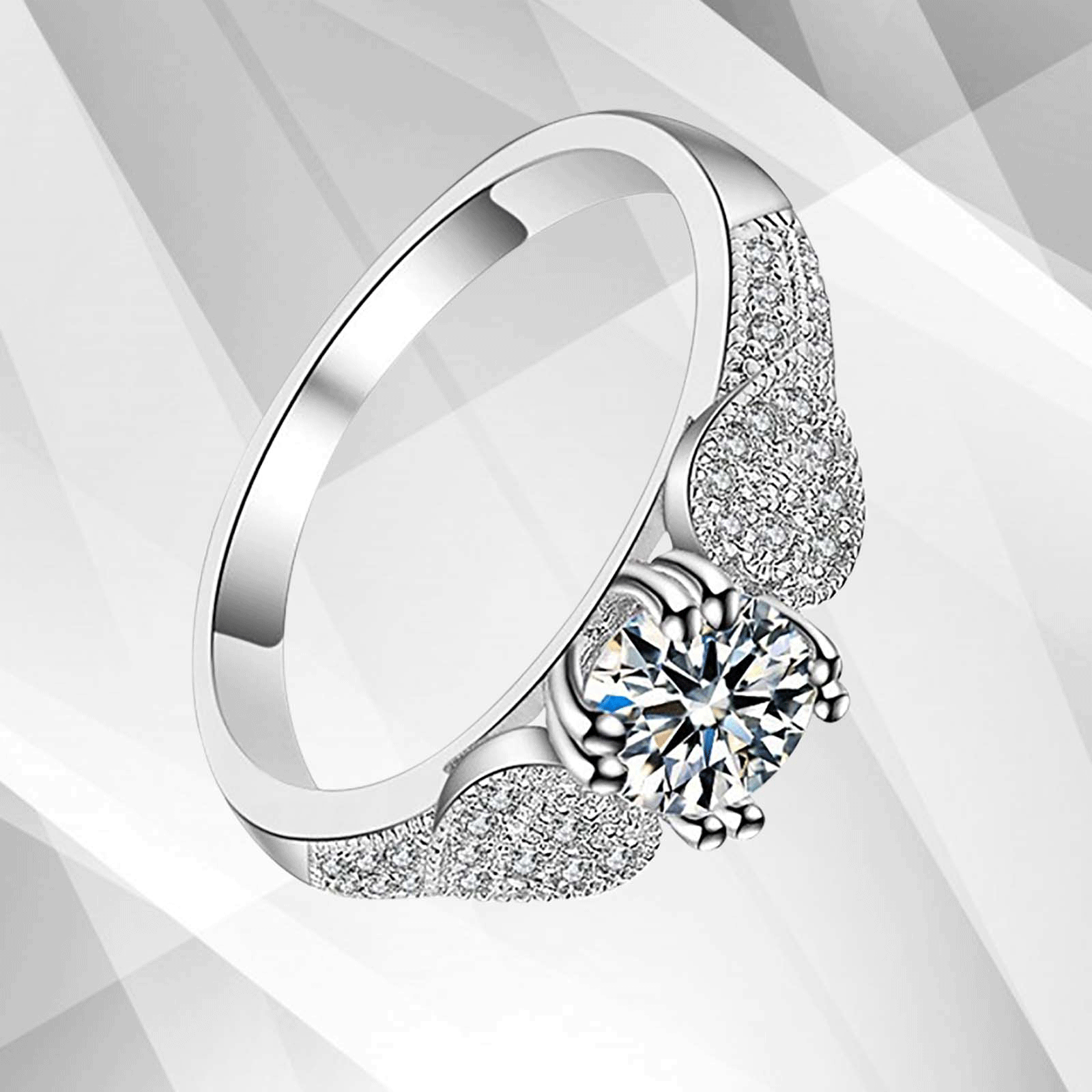 2.0Ct Round-Cut Diamond Solitaire Bridal Engagement Ring in 18Ct white gold, showcasing a brilliant diamond set in prong settings.