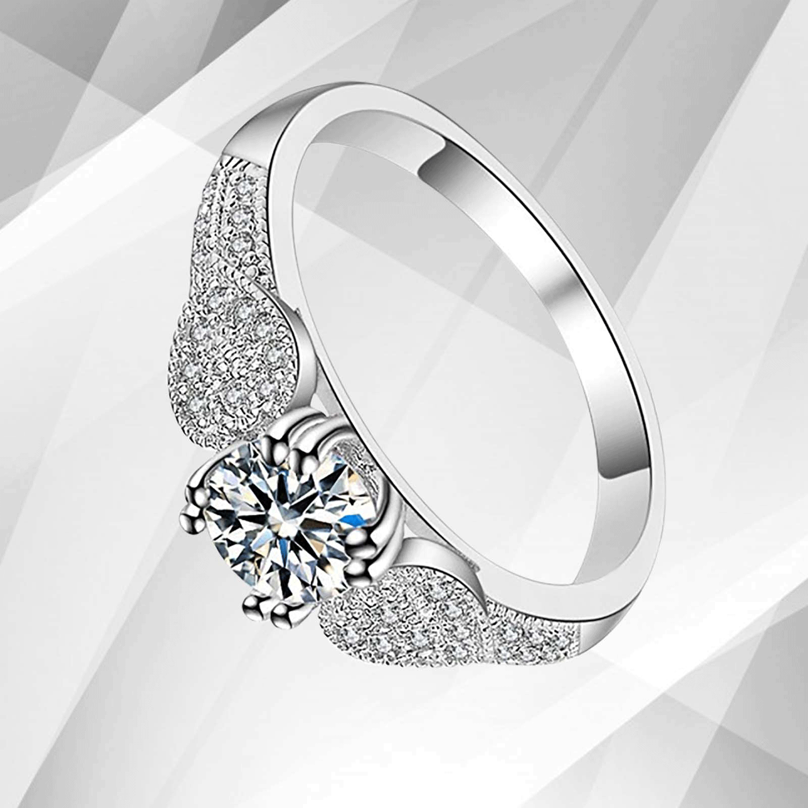 2.0Ct Round-Cut Diamond Solitaire Bridal Engagement Ring in 18Ct white gold, showcasing a brilliant diamond set in prong settings.