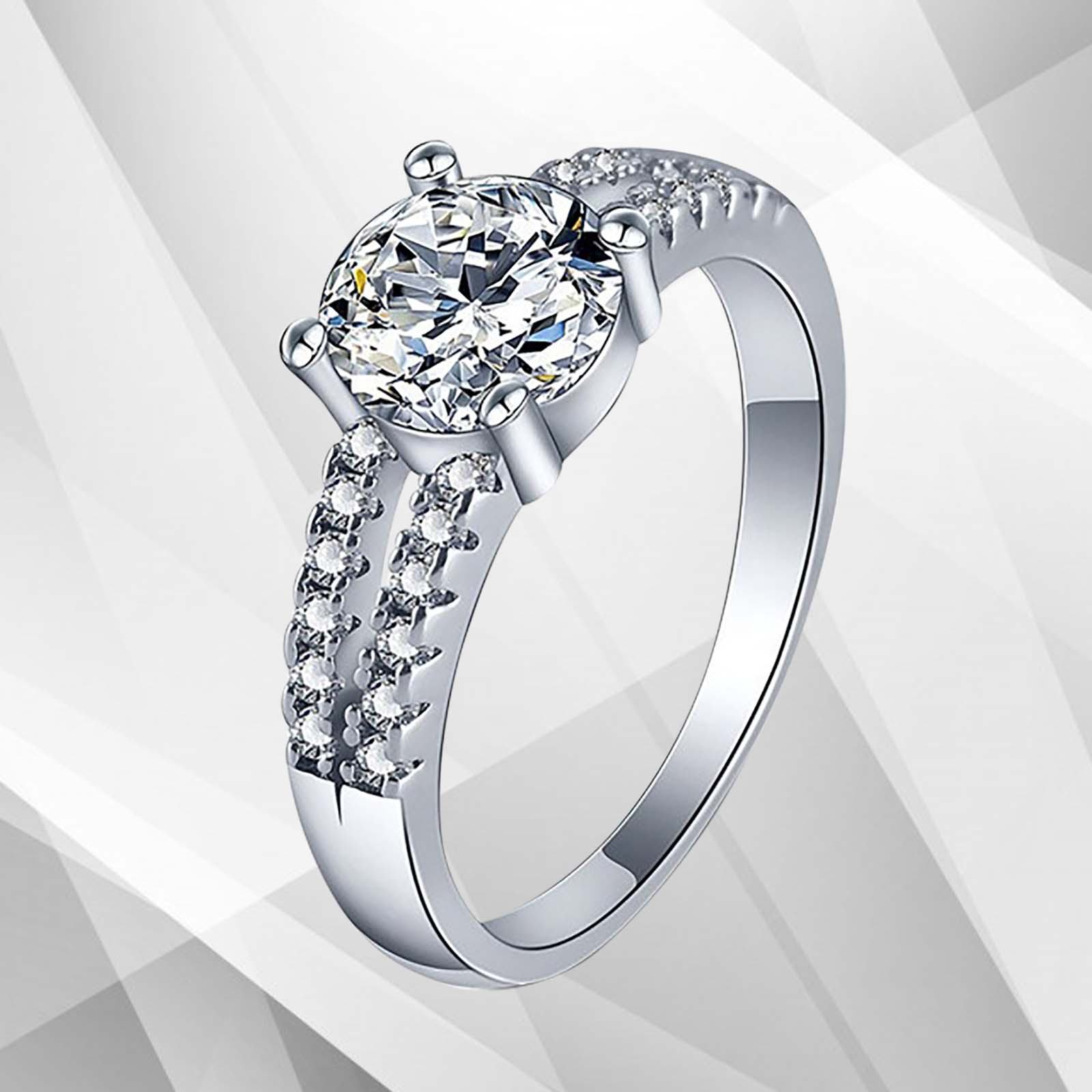 2.00Ct Round-Cut Diamond Solitaire Bridal Engagement Ring in 18Ct White Gold with prong settings, showcasing its brilliance and elegance.