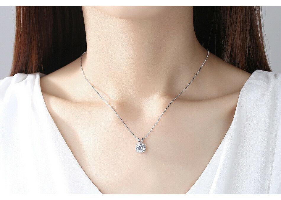 3 CTTW Round Necklace and Earrings Set by ALILY, featuring sparkling crystals set in rhodium-plated brass, elegantly displayed in a gift box.