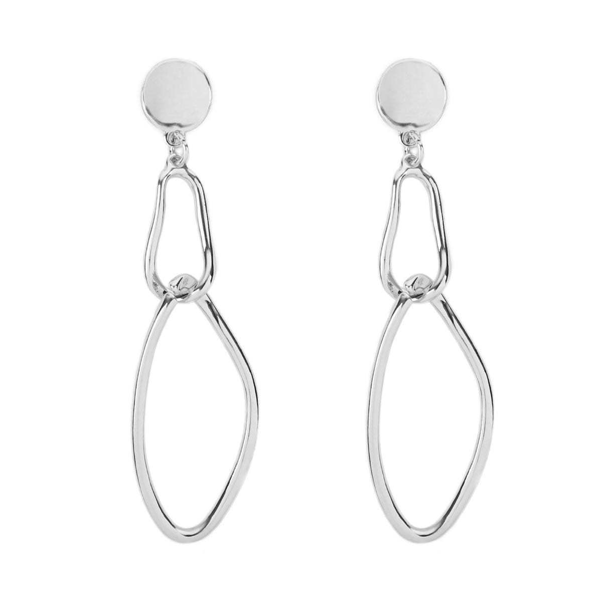 3-inch oval twist wired post linked earrings in various colors, showcasing a modern and elegant design.