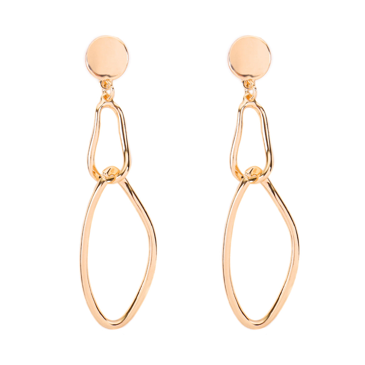 3-inch oval twist wired post linked earrings in various colors, showcasing a modern and elegant design.
