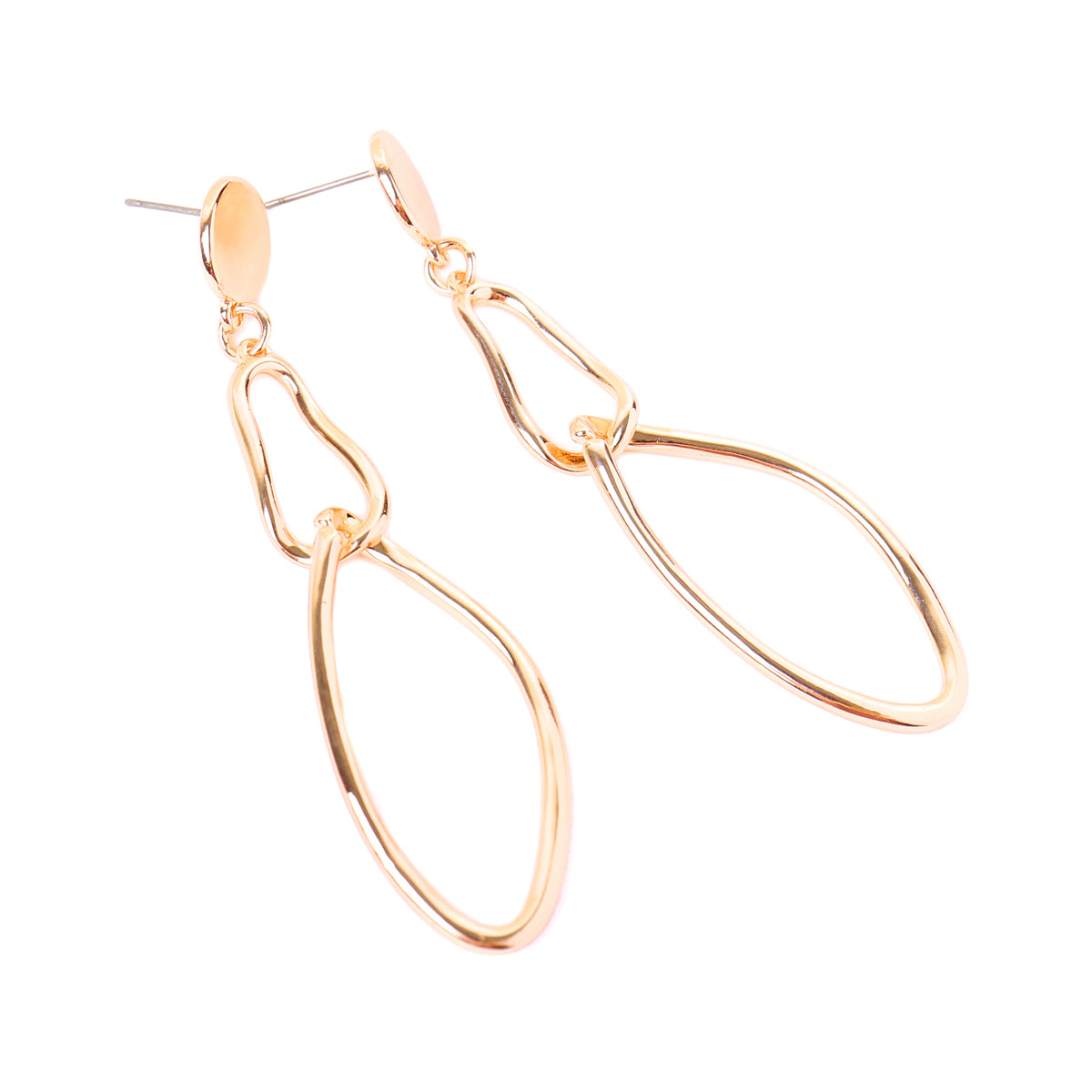 3-inch oval twist wired post linked earrings in various colors, showcasing a modern and elegant design.