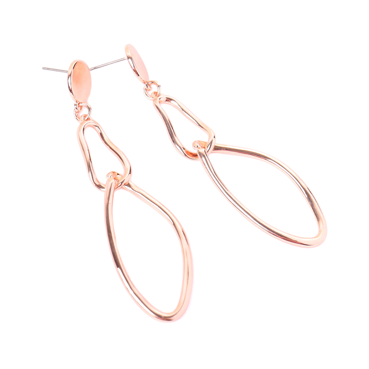 3-inch oval twist wired post linked earrings in various colors, showcasing a modern and elegant design.